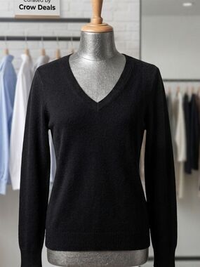 croft & barrow Black V-Neck Women's Sweater PS